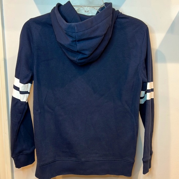 Cute sporty Navy & White Zip Up Hooded Sweatshirt in Size XL Kids - Picture 2 of 6